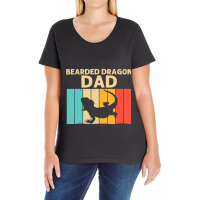 Vintage Bearded Dragon Design For Dad Grandpa Reptile Lover Ladies Curvy T-shirt | Artistshot