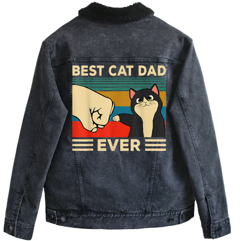 Best Cat Dad Ever Shirt T Shirt Unisex Sherpa-lined Denim Jacket | Artistshot