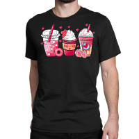 Valentine Coffee Heart Iced Coffee Lover Donut Valentine Day T Shirt Classic T-shirt | Artistshot