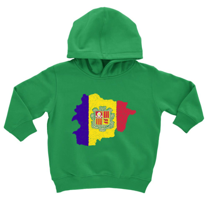 Andorra Map Flag Drawing Line Art Toddler Hoodie | Artistshot