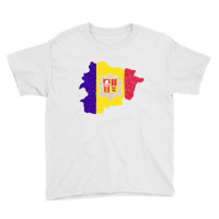 Andorra Map Flag Drawing Line Art Youth Tee | Artistshot