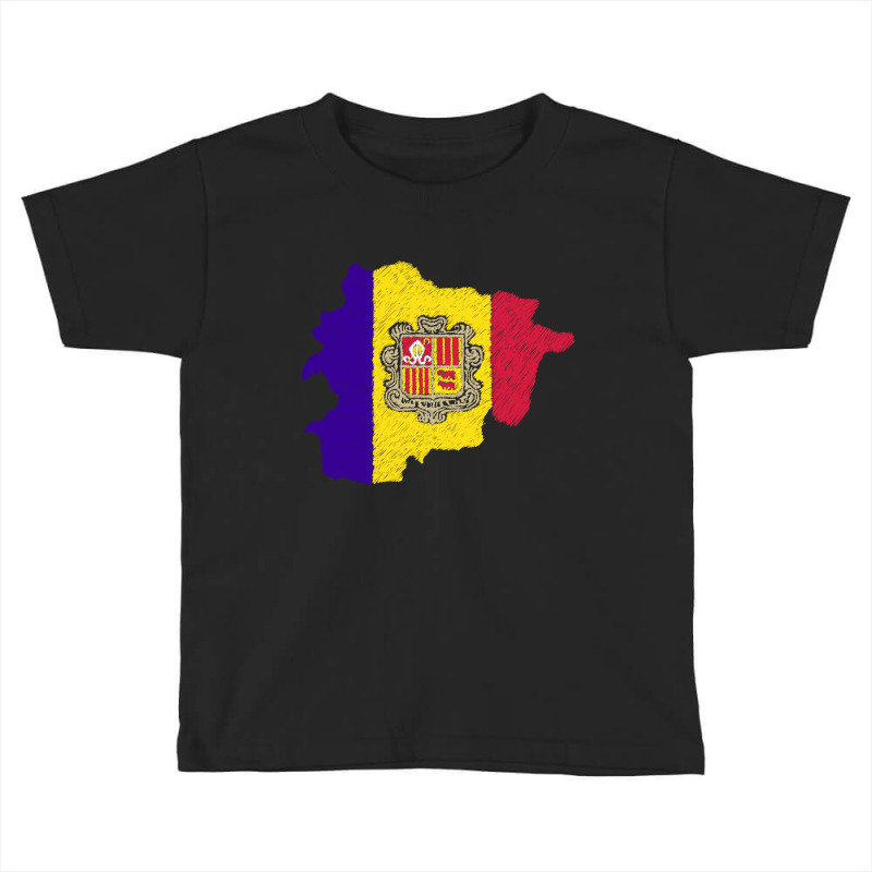 Andorra Map Flag Drawing Line Art Toddler T-shirt | Artistshot