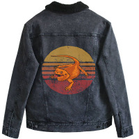 Vintage Bearded Dragon Retro Style Bearded Lover Unisex Sherpa-lined Denim Jacket | Artistshot