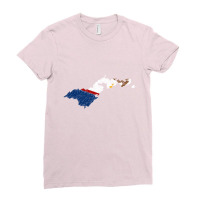 American Samoa Map Flag Drawing Line Art Ladies Fitted T-shirt | Artistshot