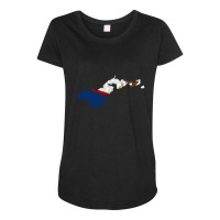 American Samoa Map Flag Drawing Line Art Maternity Scoop Neck T-shirt | Artistshot