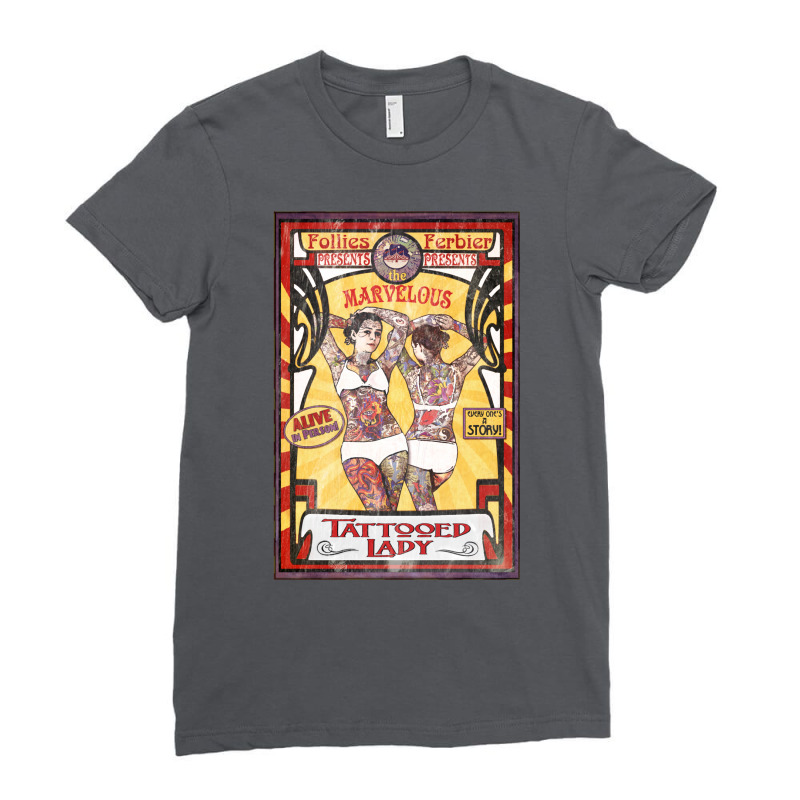 The Tattooed Lady Sideshow Poster Ladies Fitted T-Shirt by gavadefofanga | Artistshot