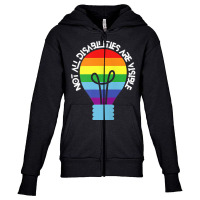 Not All Disabilities Are Visible T Shirt Youth Zipper Hoodie | Artistshot