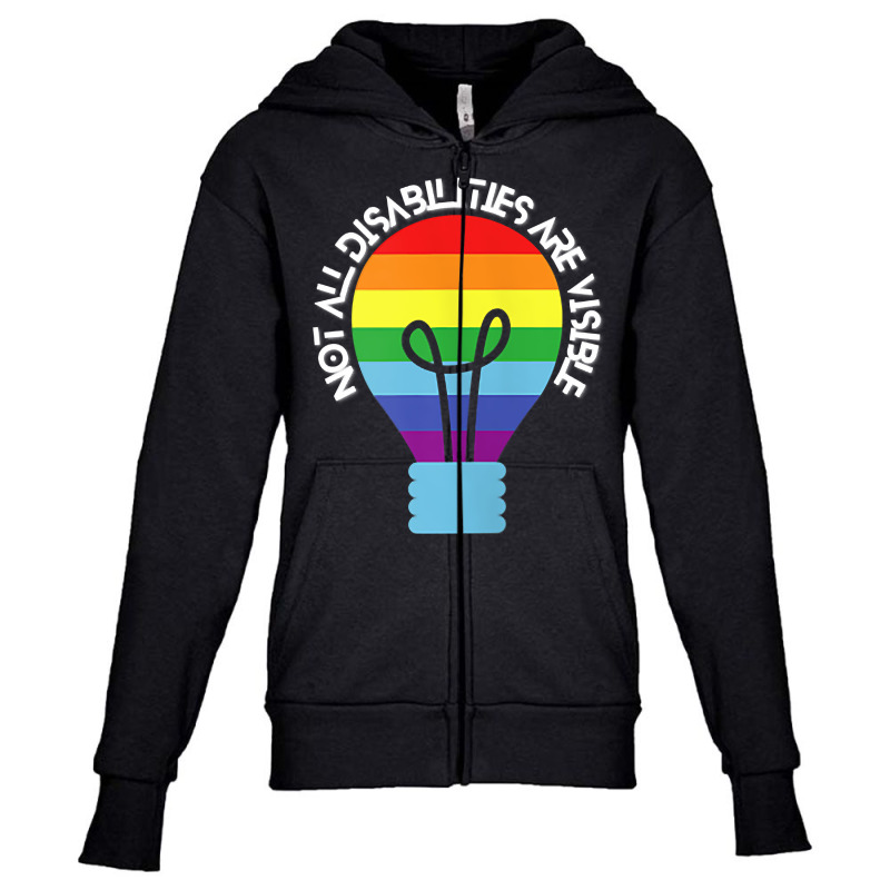 Not All Disabilities Are Visible T Shirt Youth Zipper Hoodie by omano | Artistshot