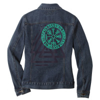 Vegvisir Valknut Viking Symbol Norse Mythology Nordic Rune T Shirt Ladies Denim Jacket | Artistshot