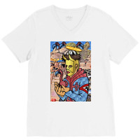 Saint Flamingo V-neck Tee | Artistshot