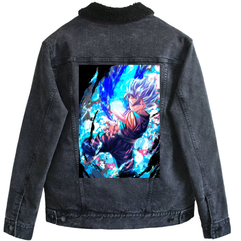 Saiyan God Unisex Sherpa-Lined Denim Jacket by rakhamaddixm | Artistshot