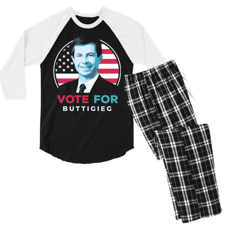 Pete Buttigieg For President 1 Men's 3/4 Sleeve Pajama Set | Artistshot