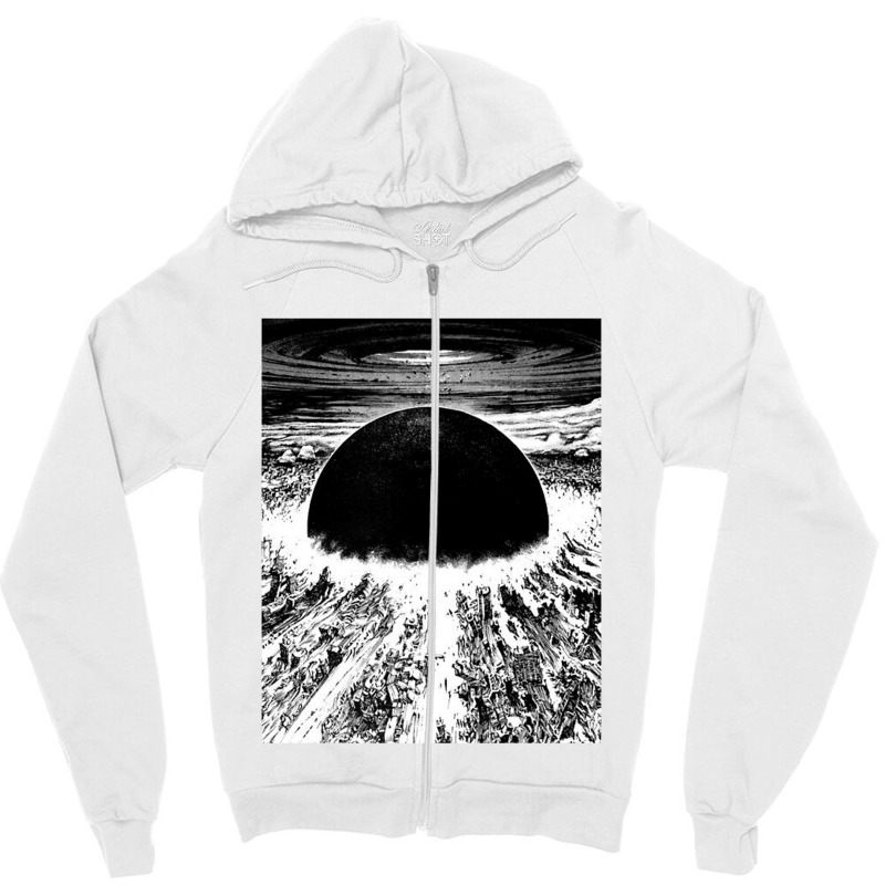 #akira Cyberpunk City Explosion Zipper Hoodie | Artistshot