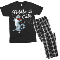 Fiddle And Cats Country Music Instrument Strings Cello T Shirt Men's T-shirt Pajama Set | Artistshot