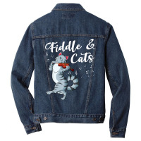 Fiddle And Cats Country Music Instrument Strings Cello T Shirt Men Denim Jacket | Artistshot