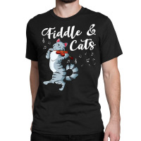 Fiddle And Cats Country Music Instrument Strings Cello T Shirt Classic T-shirt | Artistshot