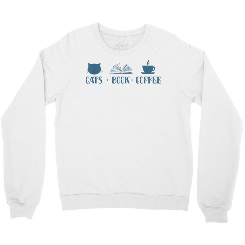 Cats Book Coffee Reading T Shirt Crewneck Sweatshirt | Artistshot