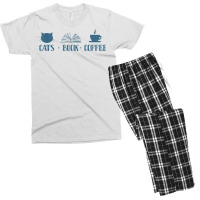 Cats Book Coffee Reading T Shirt Men's T-shirt Pajama Set | Artistshot