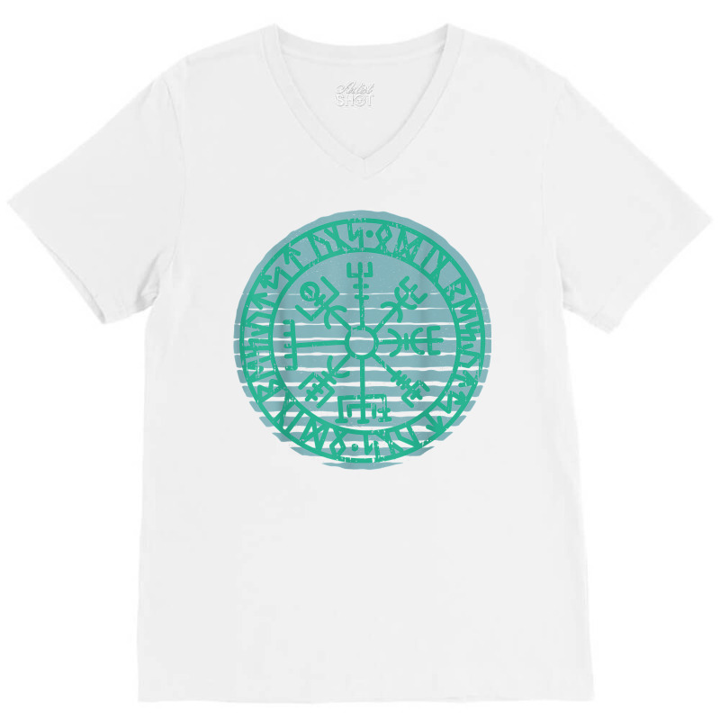 Viking Rune Vegvisir Norse Mythology Nordic T Shirt V-Neck Tee by prix5d5gosson | Artistshot