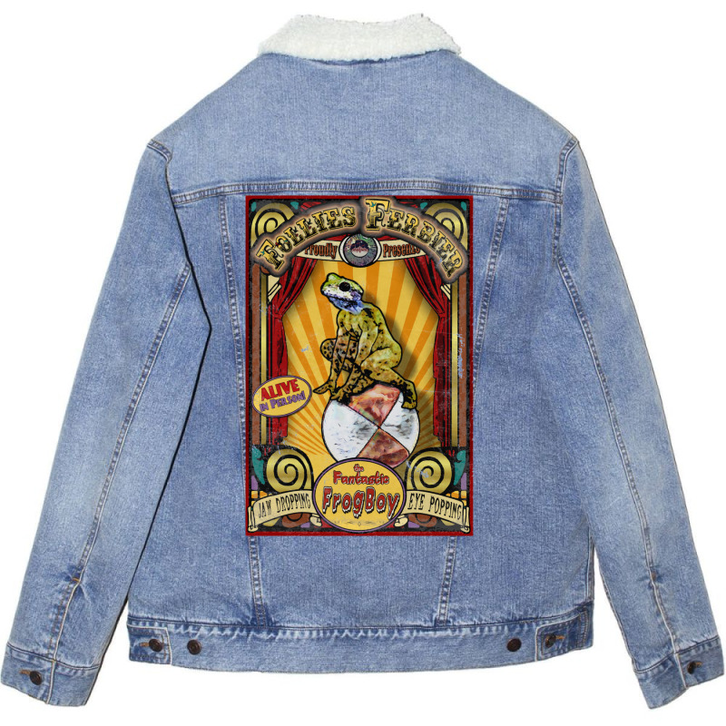 The Fantastic Frogboy  Sideshow Poster Unisex Sherpa-Lined Denim Jacket by gbenamurakuw | Artistshot