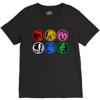 Six Power Coins V-neck Tee | Artistshot