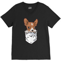 Chihuahua Dog In Pocket Funny Chihuahua T Shirt V-neck Tee | Artistshot