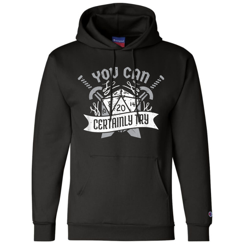 You Can Certainly Try Dungeon Dice Rpg Gamer Champion Hoodie | Artistshot