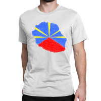 Reunion Island Map Flag Drawing Line Art Classic T-shirt | Artistshot