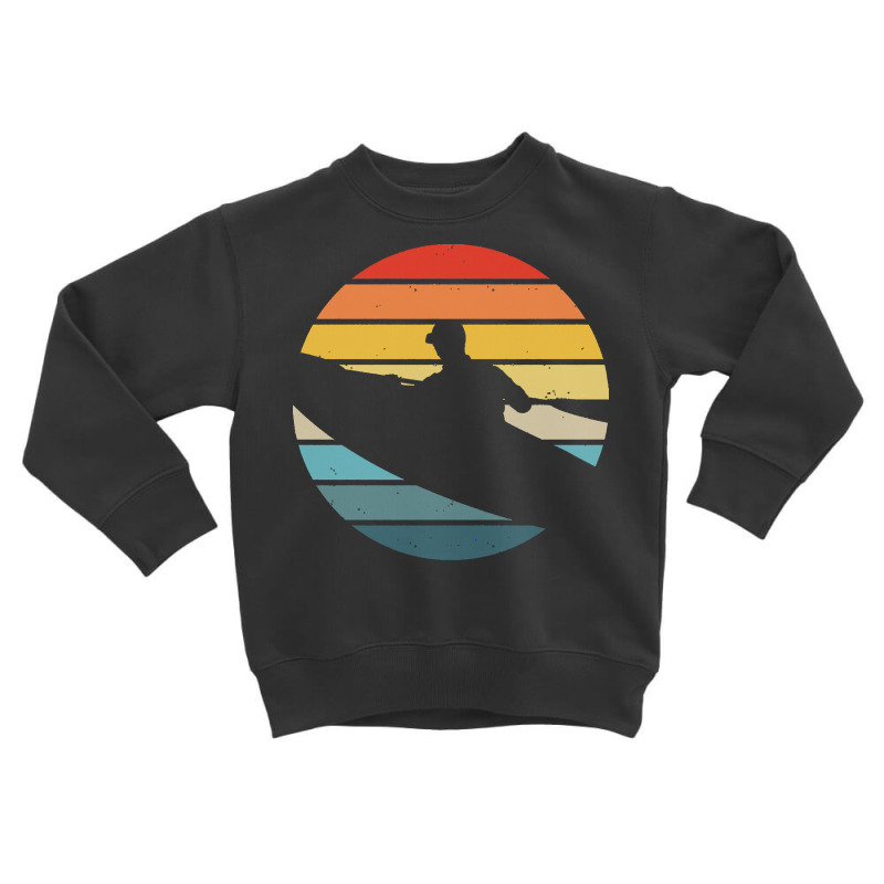 Canoe T  Shirt Canoeing Silhouette On A Distressed Retro Sunset Print Toddler Sweatshirt | Artistshot