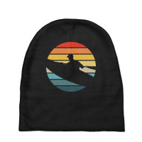 Canoe T  Shirt Canoeing Silhouette On A Distressed Retro Sunset Print Baby Beanies | Artistshot