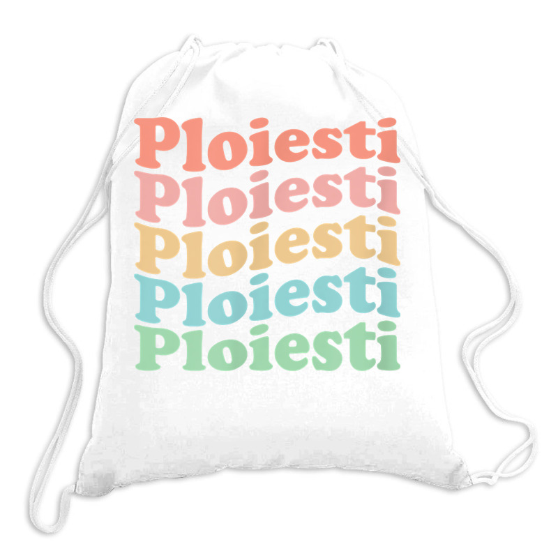 Vintage 70's Romania Hippie City   Retro Ploiesti T Shirt Drawstring Bags | Artistshot