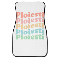 Vintage 70's Romania Hippie City   Retro Ploiesti T Shirt Front Car Mat | Artistshot