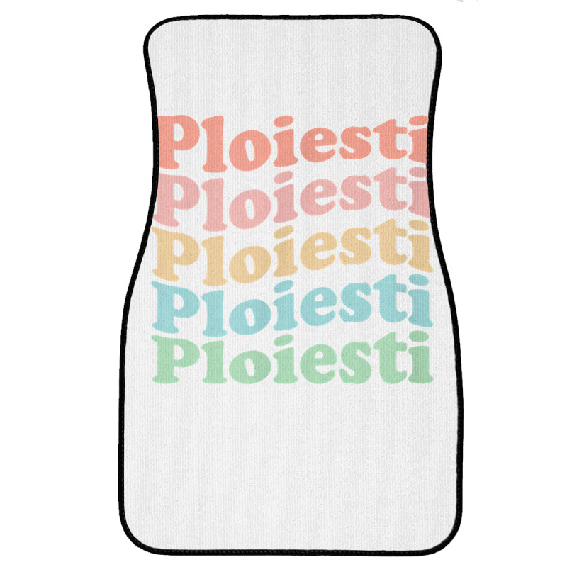 Vintage 70's Romania Hippie City   Retro Ploiesti T Shirt Front Car Mat | Artistshot