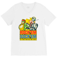 Rock'em Sock'em Synthezoids V-neck Tee | Artistshot