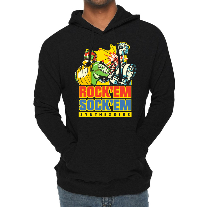 Rock'em Sock'em Synthezoids Lightweight Hoodie | Artistshot