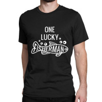 Mens One Lucky Fisherman Fishing Couples Matching Valentine's Day Classic T-shirt | Artistshot