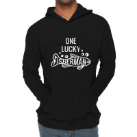 Mens One Lucky Fisherman Fishing Couples Matching Valentine's Day Lightweight Hoodie | Artistshot