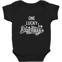 Mens One Lucky Fisherman Fishing Couples Matching Valentine's Day Baby Bodysuit | Artistshot