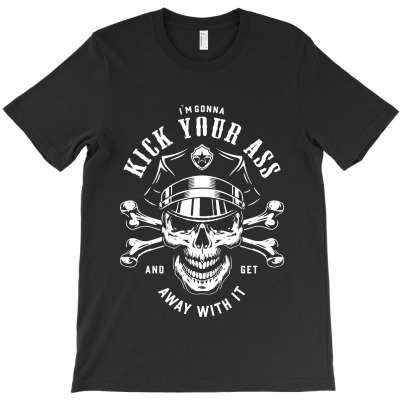 Kick Ass Bones Skull T-shirt Designed By Designisfun