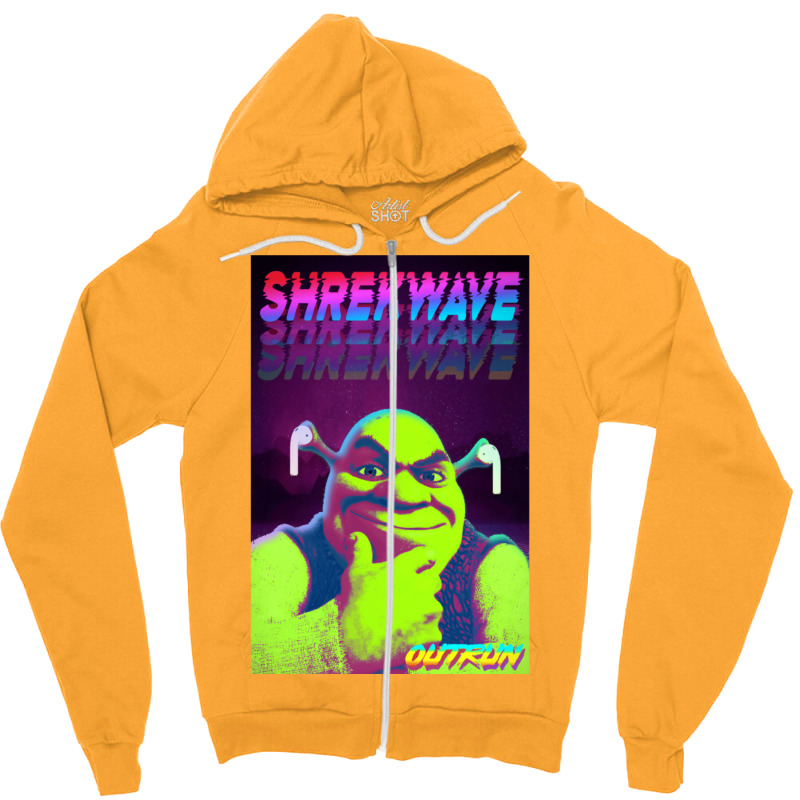 S H R E K W A V E Zipper Hoodie | Artistshot