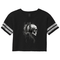 Cyberpunk Robotic Skull With Headphones Technology Scorecard Crop Tee | Artistshot