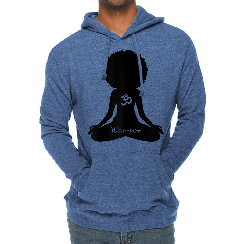 Womens Warrior Afro Goddess Curly Hair Self Care Om Yoga T Shirt Lightweight Hoodie | Artistshot