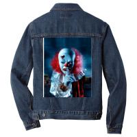 Scary Horror Clown Face Mask Men Denim Jacket | Artistshot