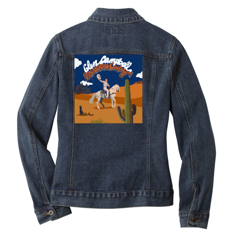 Rhinestone Cowboy Album Ladies Denim Jacket by yulderhogbenm | Artistshot