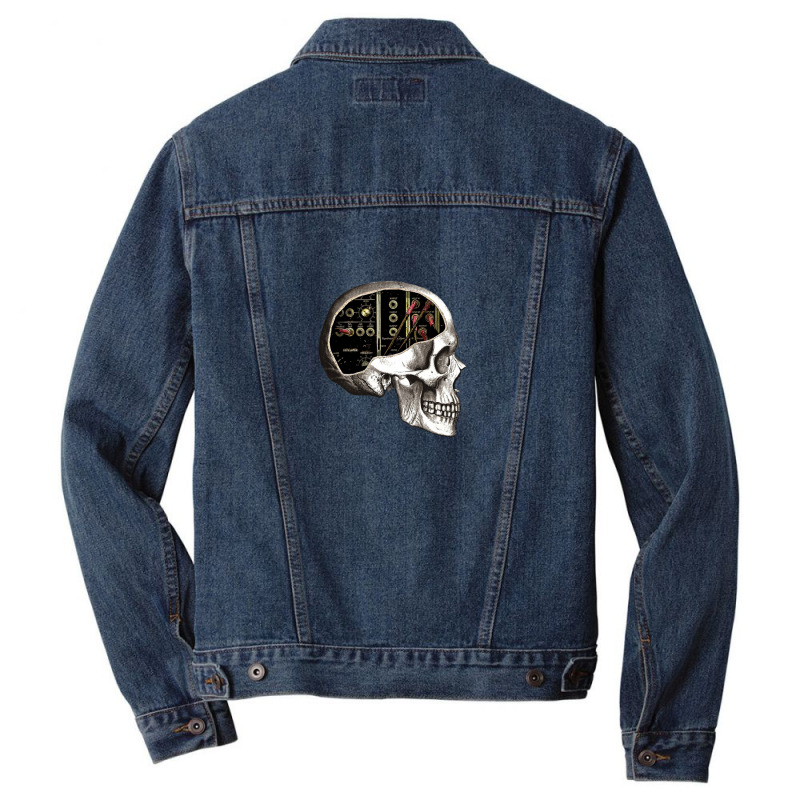 Analog Modular Synthesizer Skull For Synth Nerd Men Denim Jacket | Artistshot