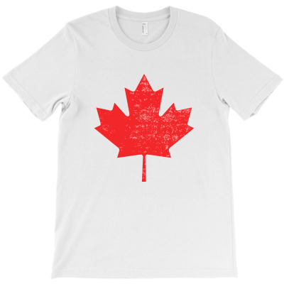 Distressed Canadian Maple Leaf T-shirt Designed By Chakib Alami