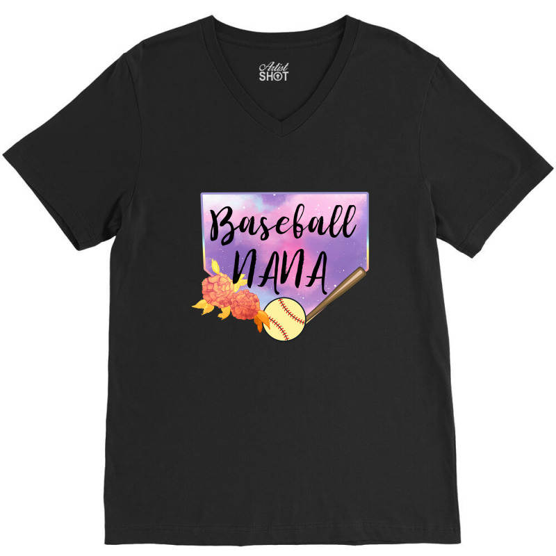 Baseball Nana V-neck Tee | Artistshot