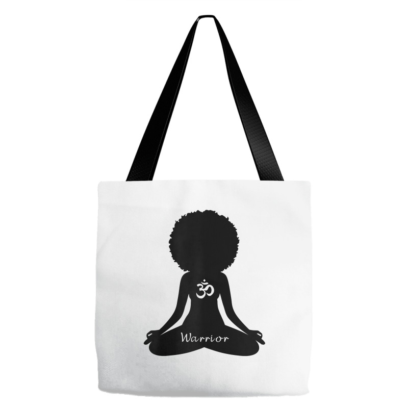 Womens Warrior Black Girl Meditation Self Love Om Wellness Wellness T Tote Bags | Artistshot