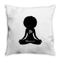 Womens Warrior Black Girl Meditation Self Love Om Wellness Wellness T Throw Pillow | Artistshot