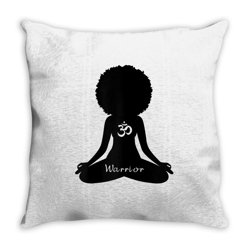 Womens Warrior Black Girl Meditation Self Love Om Wellness Wellness T Throw Pillow | Artistshot